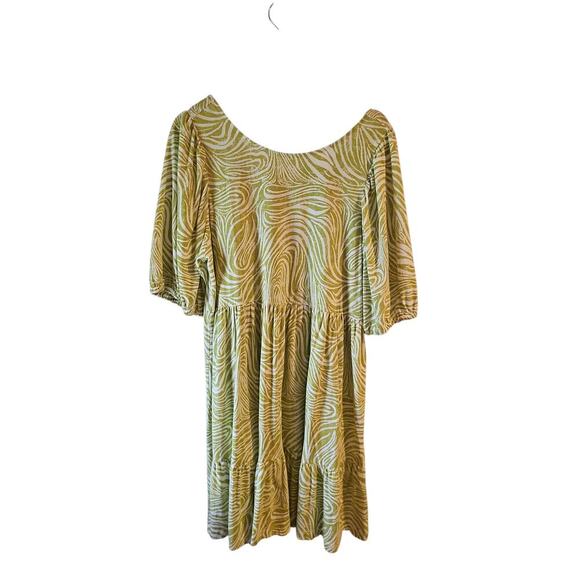 Daily Practice by Anthropologie Flounced Tunic Dress green white modal sz large - Picture 5 of 9